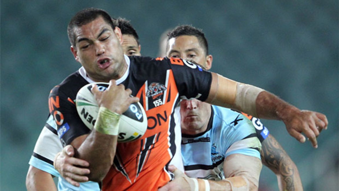 Tigers forward Adam Blair believes the side is still capable of attacking flair despite the departure of Benji Marshall. Copyright Grant Trouville/NRL Photos.