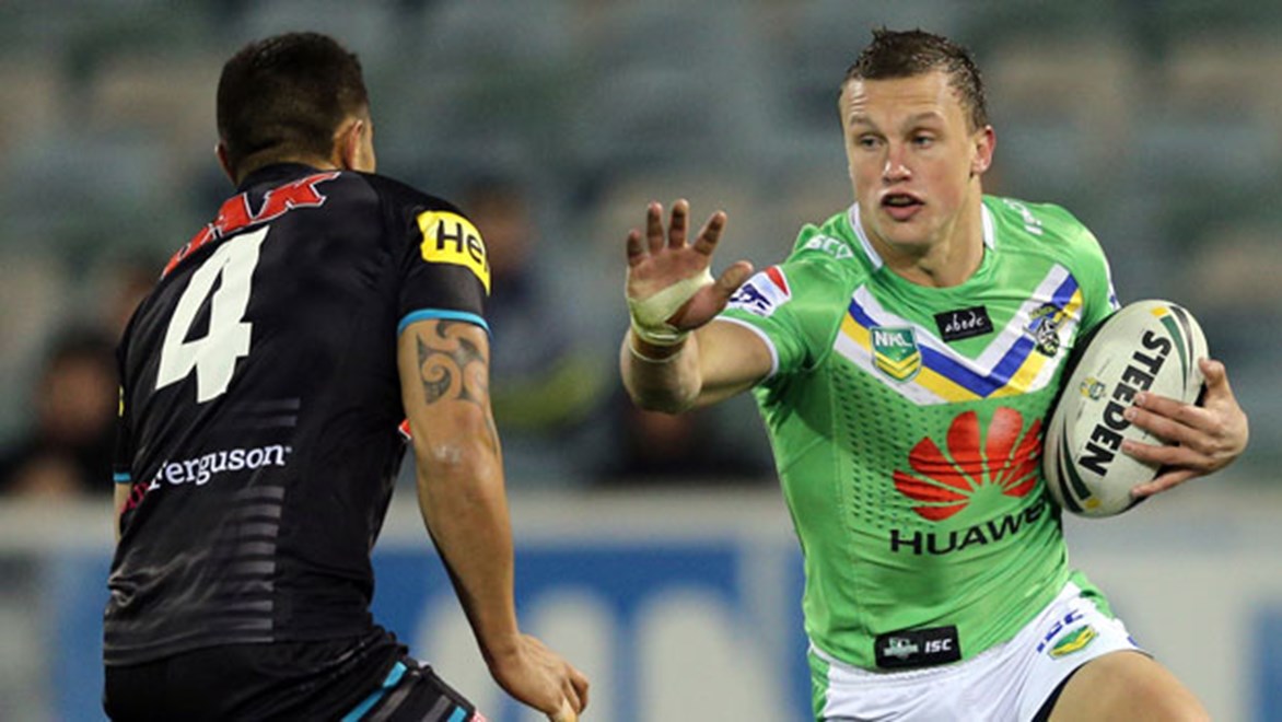 Jack Wighton has been handed the Raiders' No.6 jersey ahead of boom youngster Mitch Cornish for their Round 1 clash with the Cowboys in Canberra. Copyright: Renee McKay / NRL Photos.