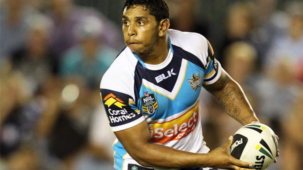 Gold Coast halfback Albert Kelly topped the scoring in the opening round of Holden NRL Fantasy for 2014. Copyright: Grant Trouville/NRL Photos.