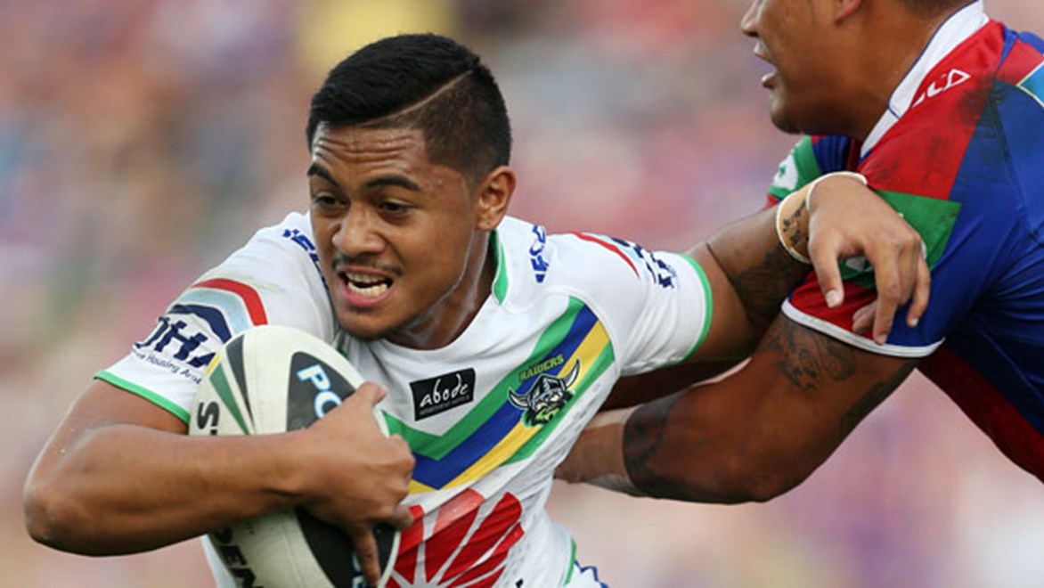 Raiders fullback Anthony Milford played a starring role in his side's tense win over the Knights in Newcastle. Copyright: Robb Cox/NRL Photos.