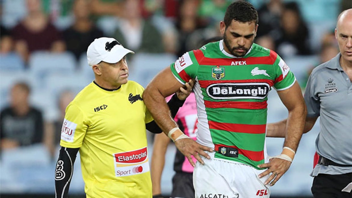 An early injury to Greg Inglis took its toll on South Sydney against the Tigers. Copyright: Robb Cox/NRL Photos.