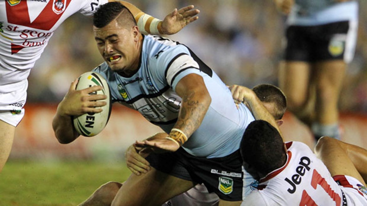 Test prop Andrew Fifita is set to return from suspension for Cronulla's clash against also winless Newcastle in Round 4. Copyright: NRL Photos