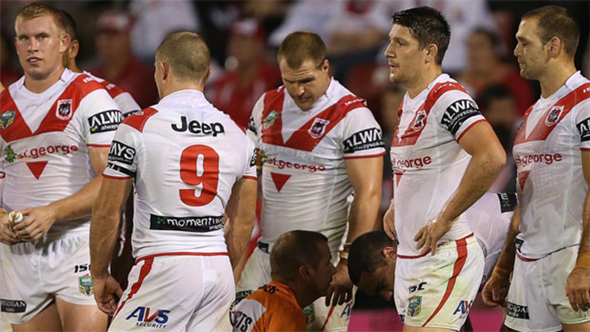 Dragons coach Steve Price queried the referees' interpretation of the 10-metre rule. Copyright: Robb Cox/NRL Photos.