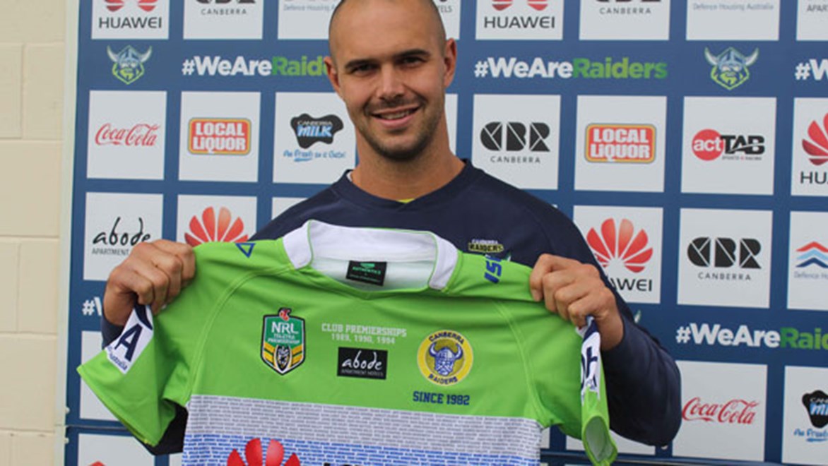 Dane Tilse is happy to represent the Canberra Raiders Legacy jersey in the Men of League Heritage Round. Copyright: Courtesy of the Canberra Raiders