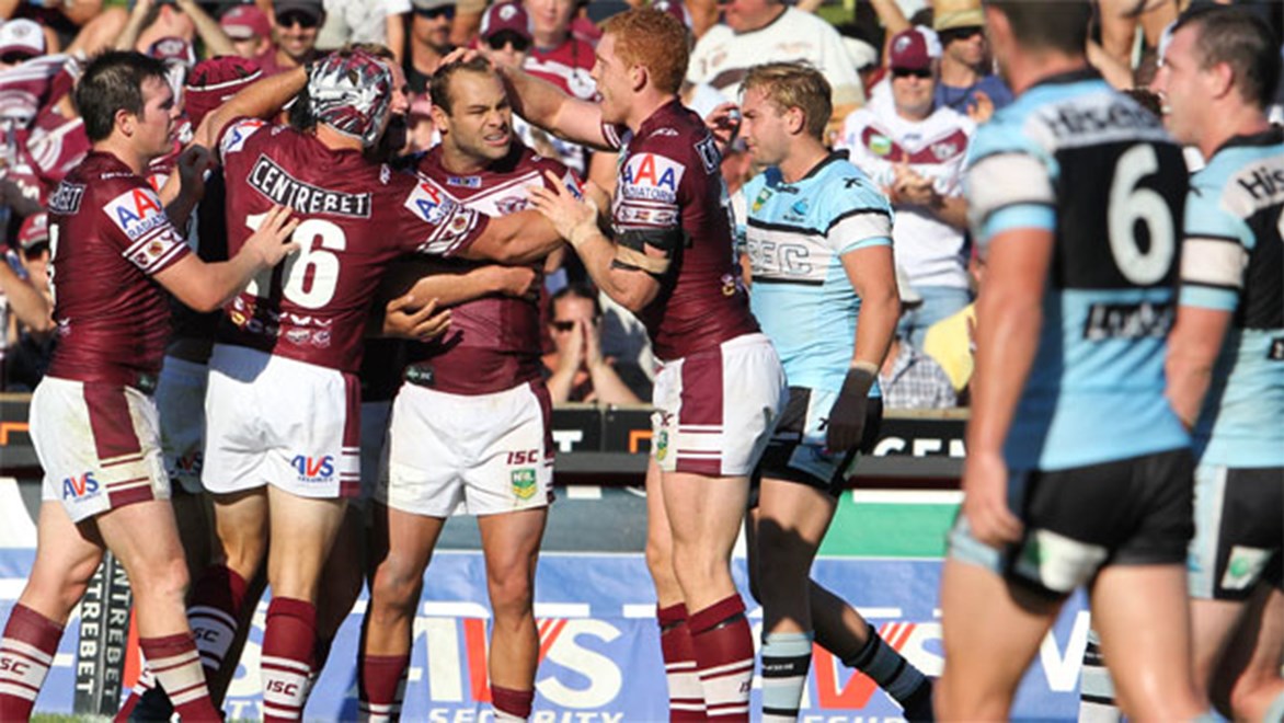 The Sharks have a terrible record at Manly's Brookvale Oval, beating the Sea Eagles there just six times from 44 attempts. Copyright: Grant Trouville/NRL Photos.