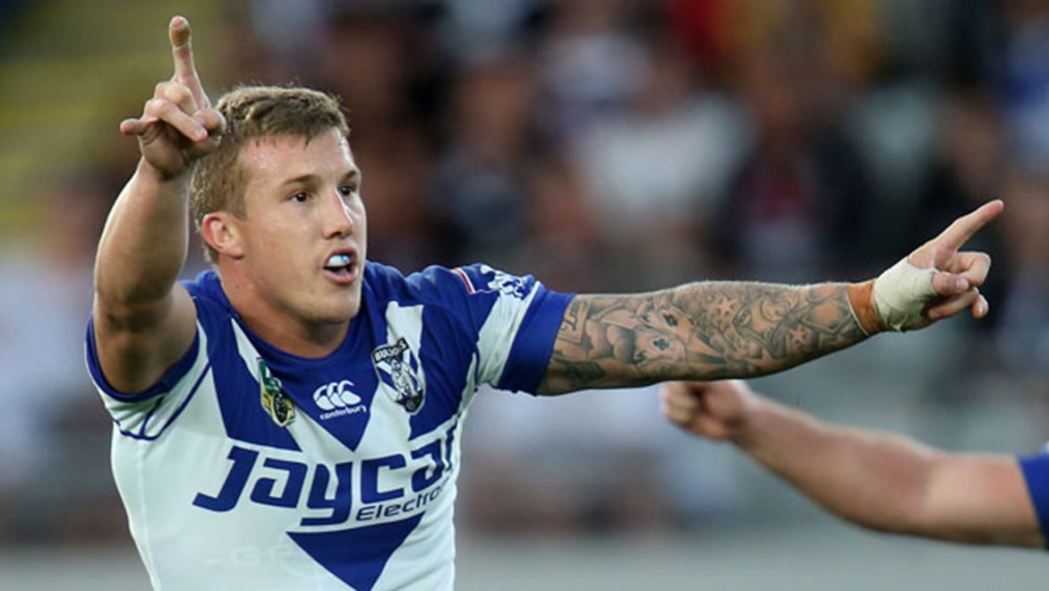Bulldogs halfback Trent Hodkinson is playing his way towards a rep jersey, it's just not clear which one.