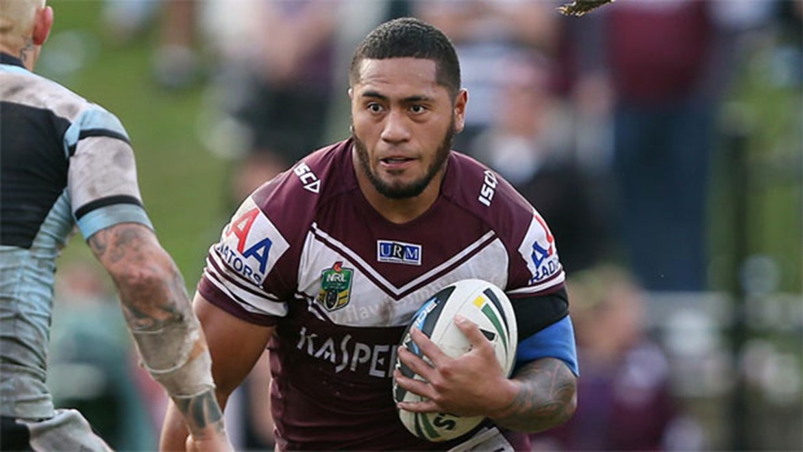 Manly winger Jorge Taufua showed off his ability with an Origin-like performance on Sunday. Copyright: NRL Photos/Robb Cox.