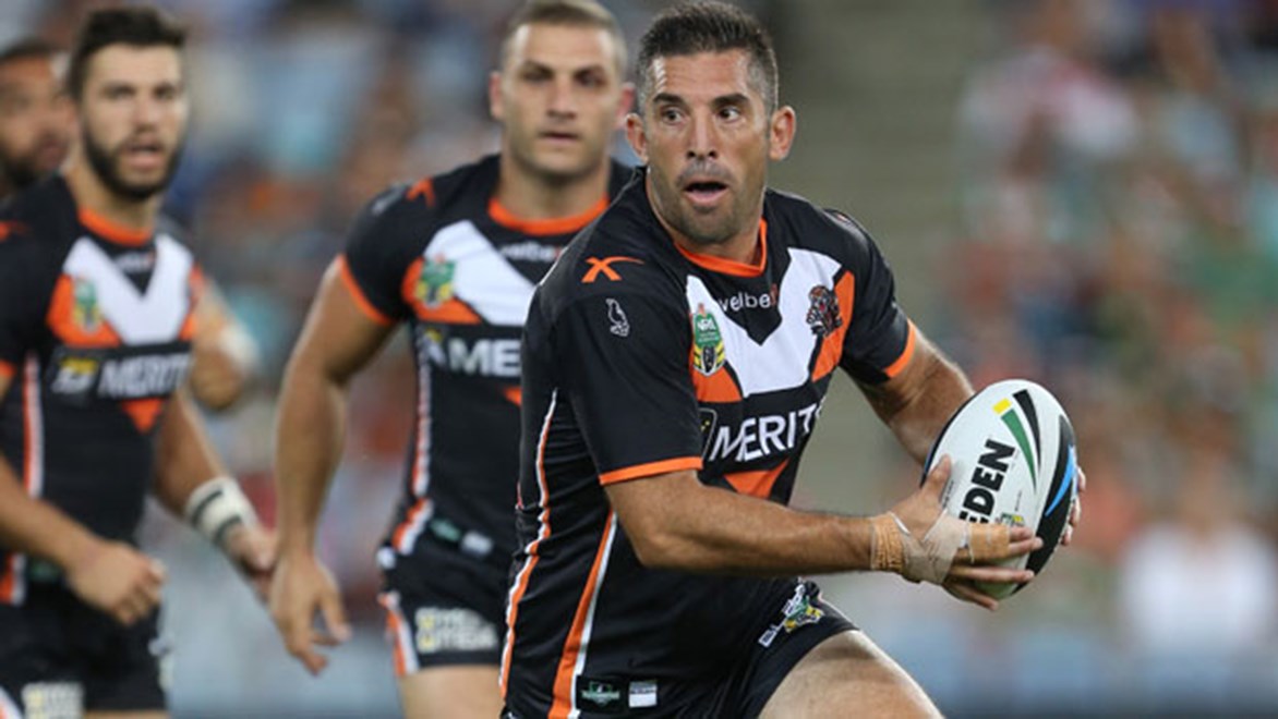 Wests Tigers five-eighth Braith Anasta is back from a one-game shoulder charge suspension and is available for his side's Easter Monday clash against the Eels. Copyright: NRL Photos