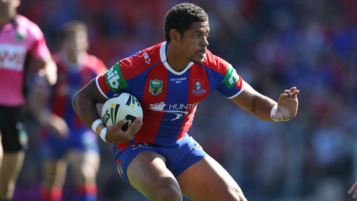 Fleet-footed centre Dane Gagai has been in tremendous form for the Knights this season and will face off against former club Brisbane on Friday night. Copyright: Grant Trouville/NRL Photos