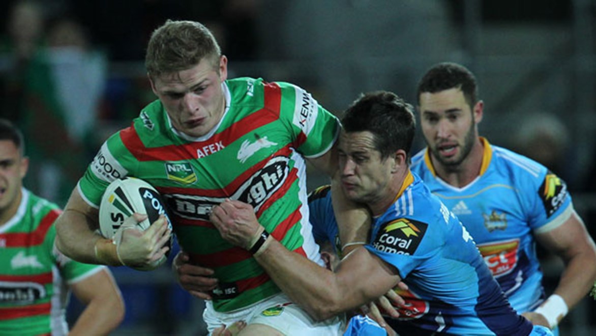 George Burgess and brother Sam tore through the Titans defence when the Rabbitohs won 36-6 at Robina in Round 20 last season.