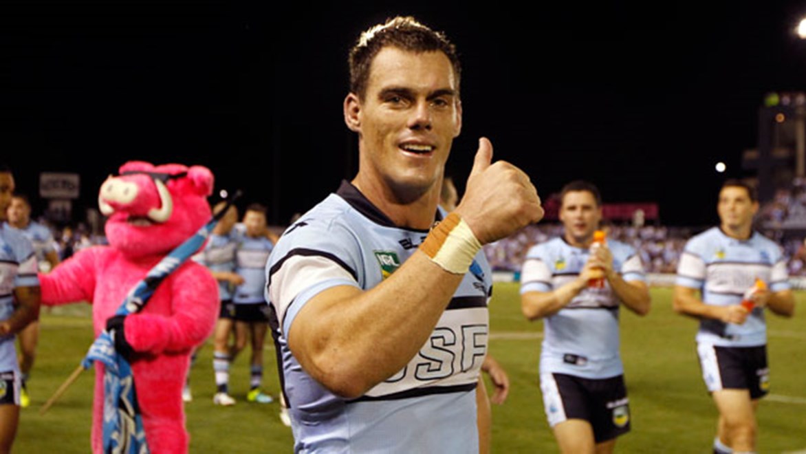 Thumbs up to Cronulla Sharks hooker John Morris who is readying himself for his 300th NRL game against the Rabbitohs this Monday night.