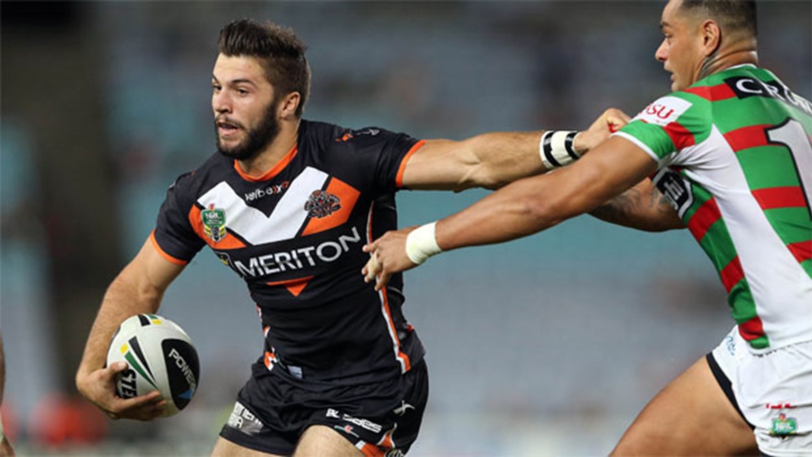 Canberra-bound Tigers fullback James Tedesco has scored four tries in five games in 2014.