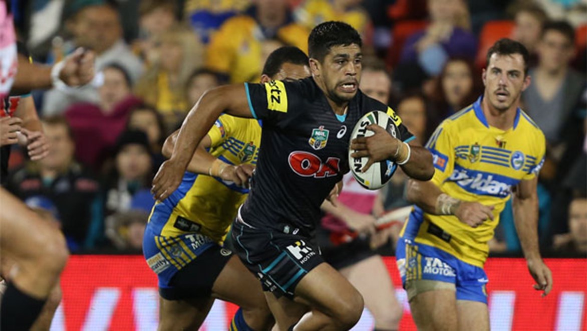 Peach of a player... Penrith second-rower Tyrone Peachey enjoyed a breakout game against Parramatta last week.