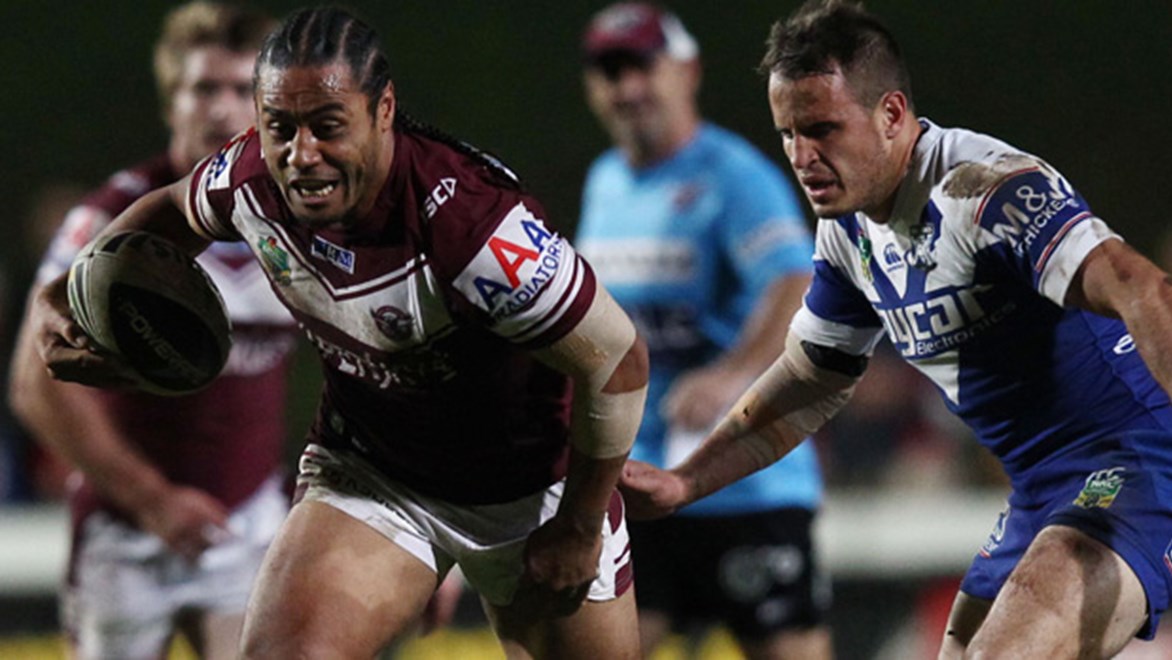 Steve Matai scored his 10th try of the season in the Sea Eagles' Round 13 victory over the Bulldogs at Brookvale Oval.
