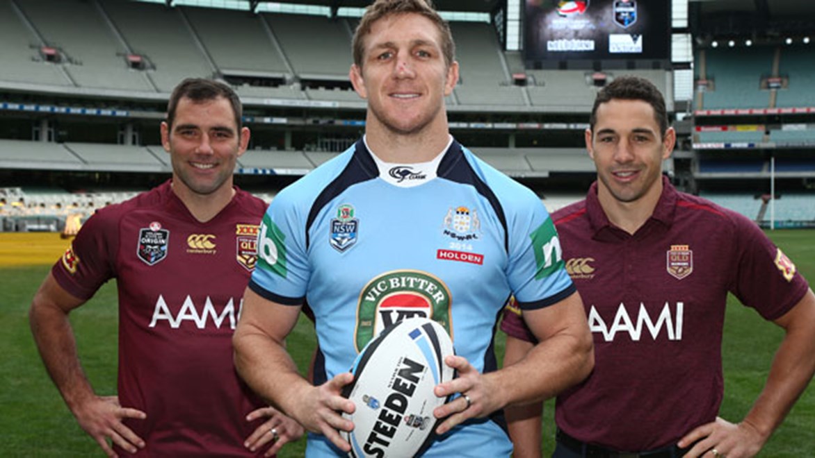Melbourne Storm State of Origin stars Cameron Smith, Ryan Hoffman and Billy Slater.