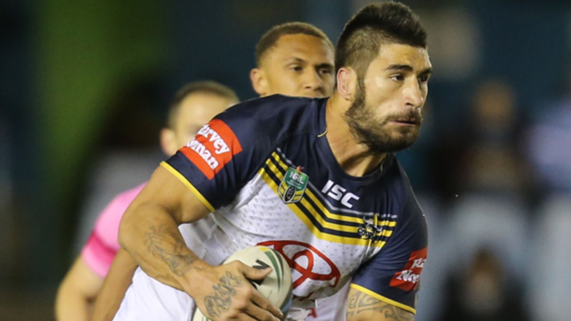 James Tamou was injured in the Cowboys' Round 20 win over the Bulldogs at ANZ Stadium.