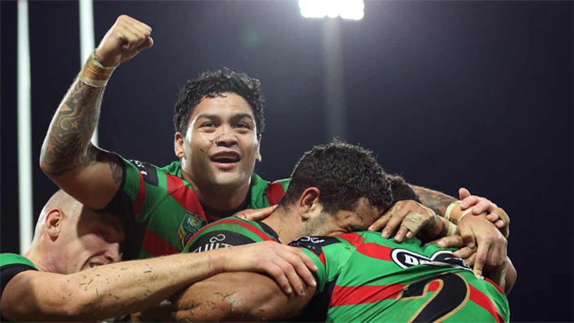 You beauty... Rabbitohs hooker Issac Luke ran for 132m in his side's win over Manly.