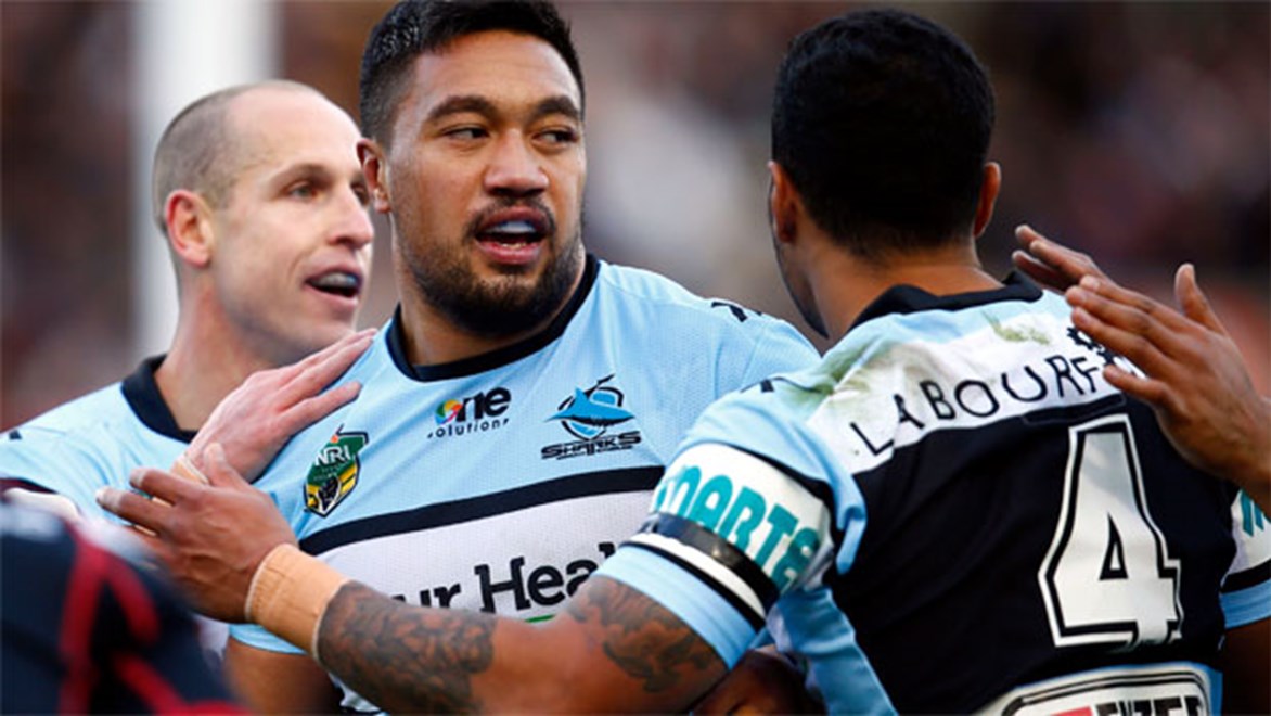 Tinirau Arona scored Cronulla's first points against the Warriors on Sunday after replacing Paul Gallen in the Sharks' starting side.