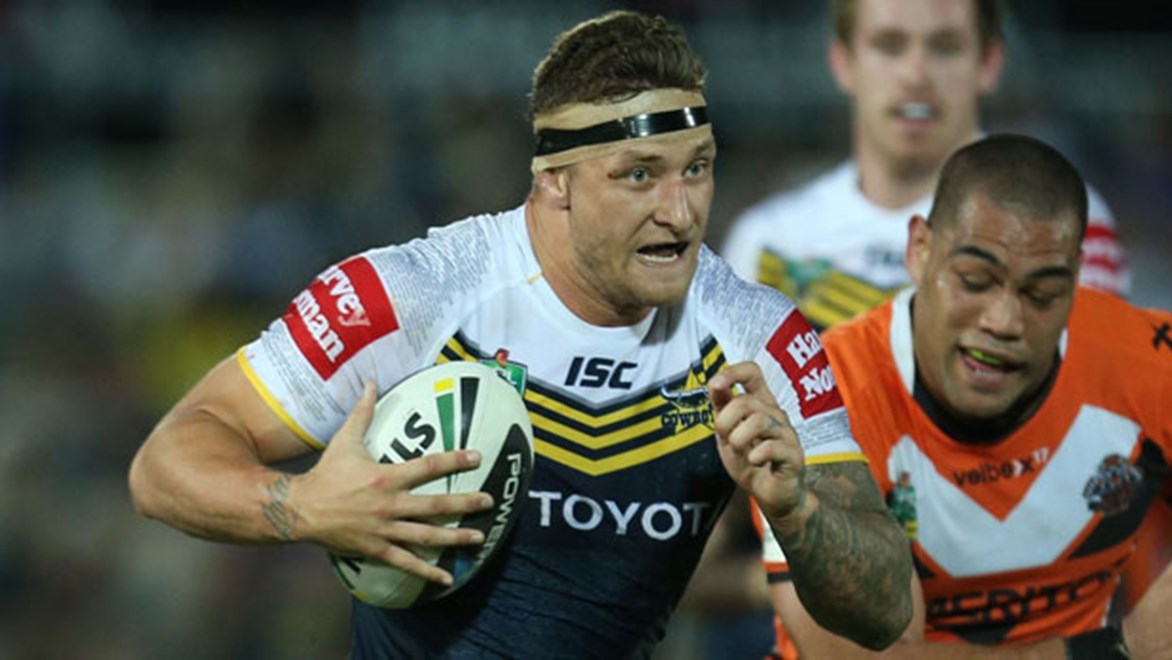 North Queensland Cowboys back-rower Tariq Sims has been found guilty of making dangerous contact with Wests Tigers centre Tim Simona.