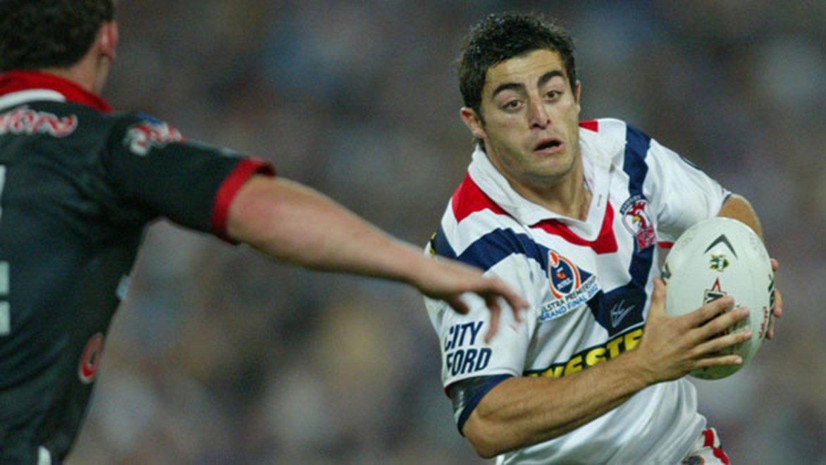 Anthony Minichiello, seen here in his first grand final win in 2002, will emulate Arthur Beetson as the only Roosters captains to win back-to-back titles should the Tricolours advance to the grand final and then win on October 5.