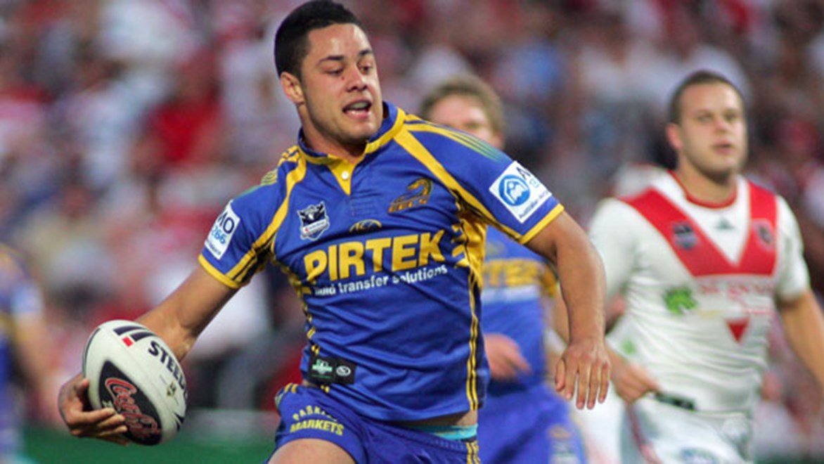 A Hayne moment to savour, scoring his spectacular solo try against the Dragons in the 2009 Finals Series.