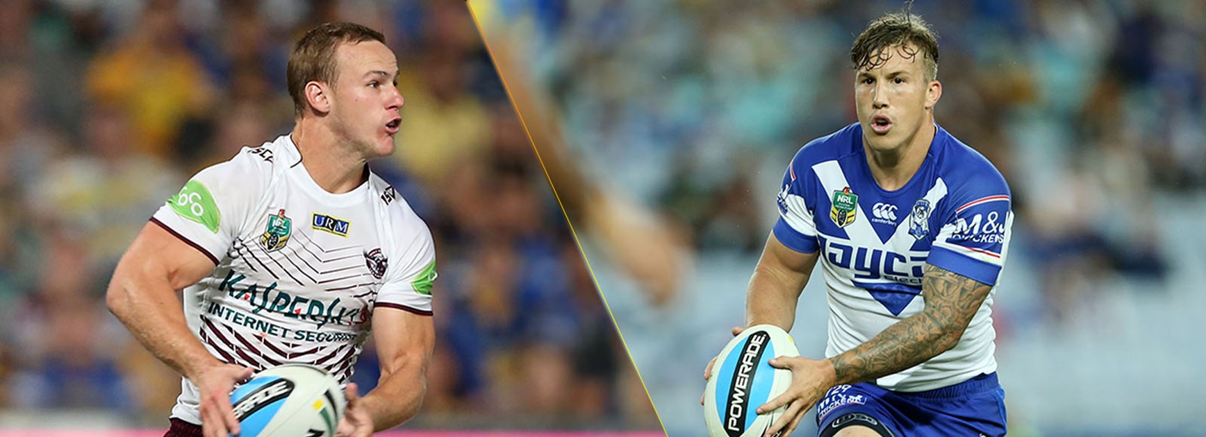 Manly's halfback Daly Cherry-Evans will go head-to-head with Canterbury-Bankstown's Trent Hodkinson.
