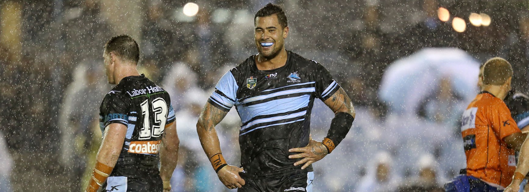 Sharks prop Andrew Fifita during the Sharks' Round 6 win over the Knights.