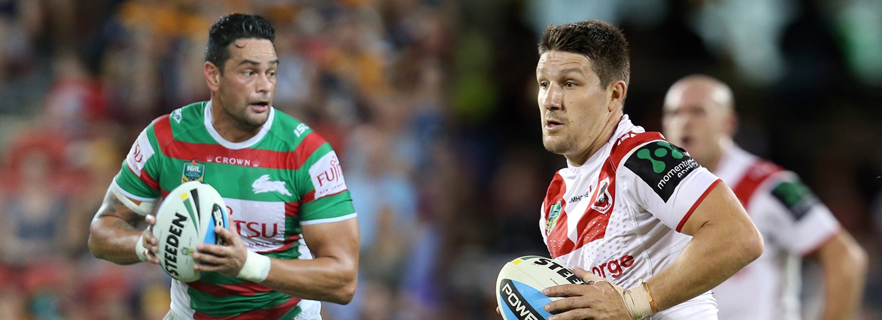 South Sydney's John Sutton and St George Illawarra's Gareth Widdop will be looking to lead their team to victory in Round 9.