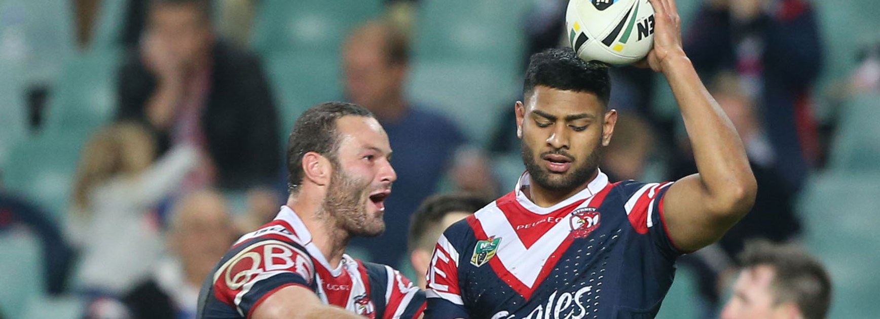 Roosters winger Daniel Tupou scored a hat-trick against the Tigers at Allianz Stadium.