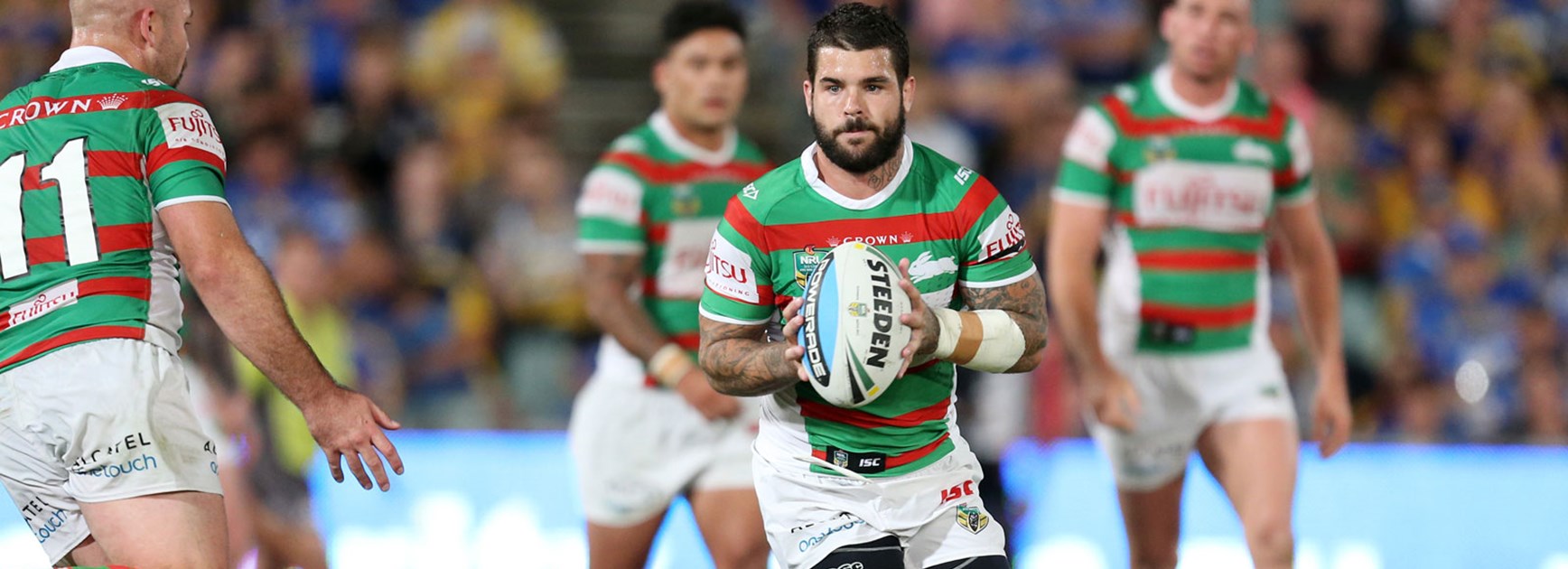 Rabbitohs halfback Adam Reynolds in action during South Sydney's Round 4 meeting with the Eels.