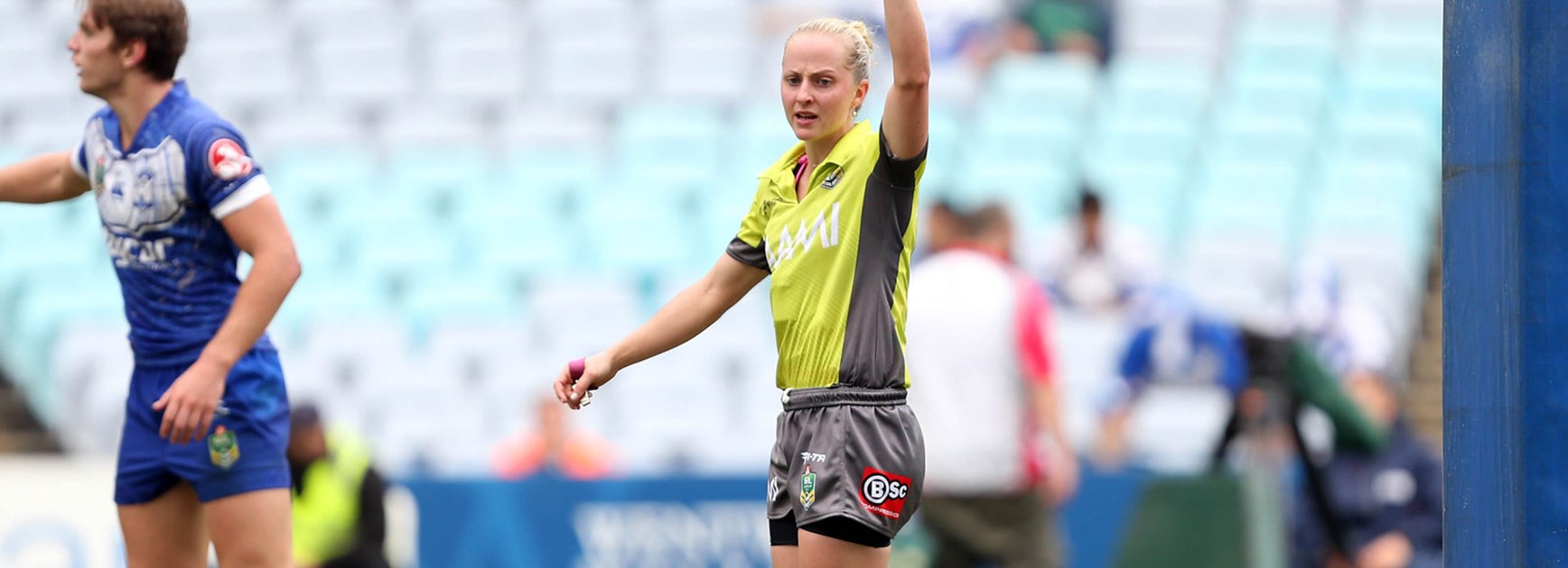 Belinda Sleeman (pictured), along with Kasey Badger, will both run the line in NRL fixtures during Women in League Round.