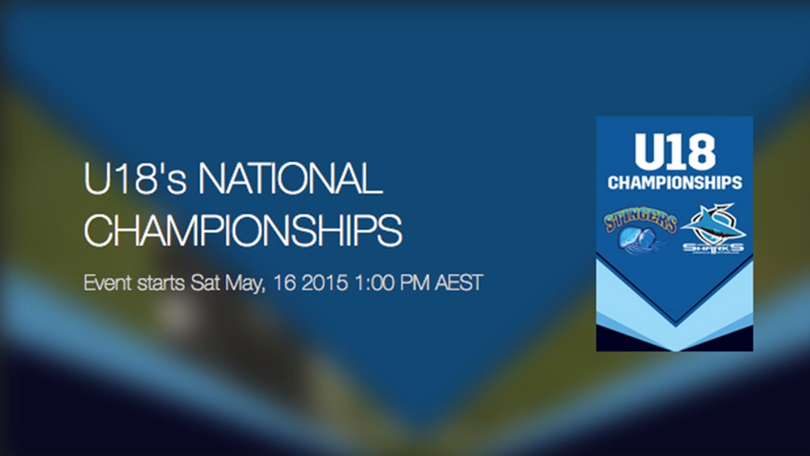 Cronulla Sharks take on Townsville Stingers in the Under 18 National Championship final.