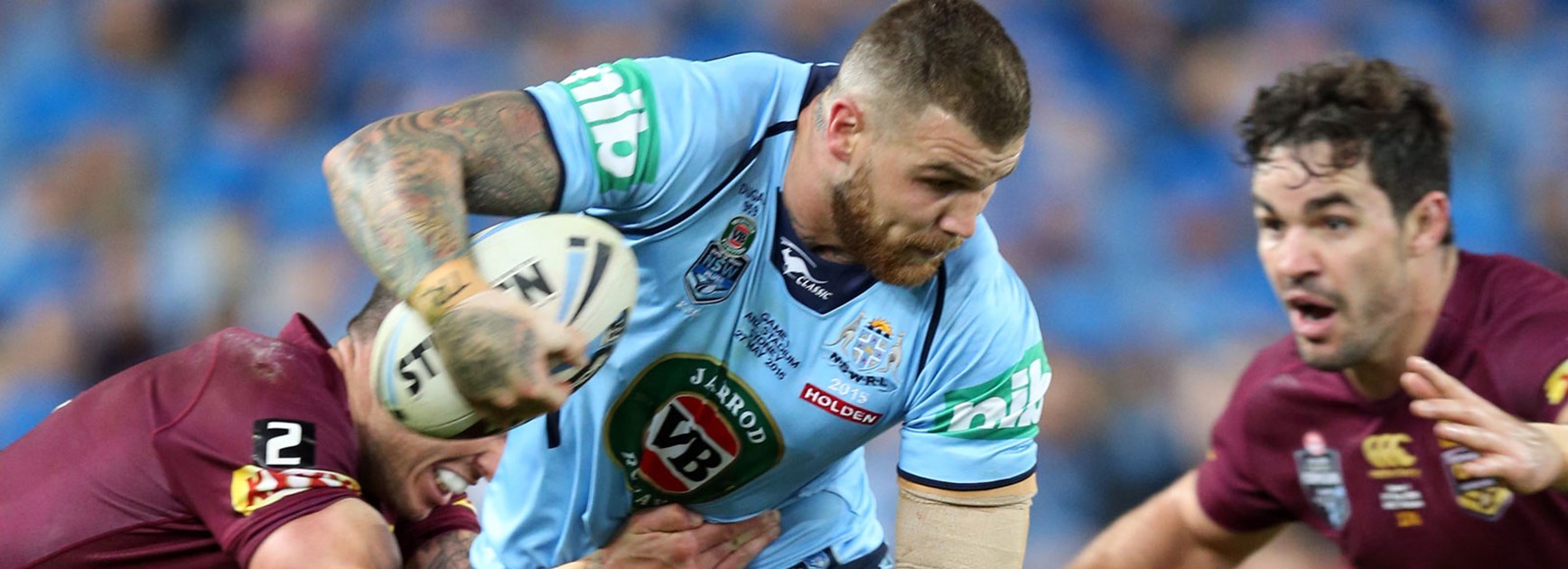 NSW fullback Josh Dugan in action during the first game of the 2015 Origin series.