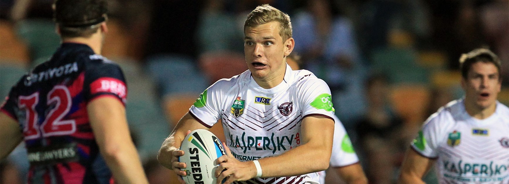 Sea Eagles youngster Tom Trbojevic in action against North Queensland.