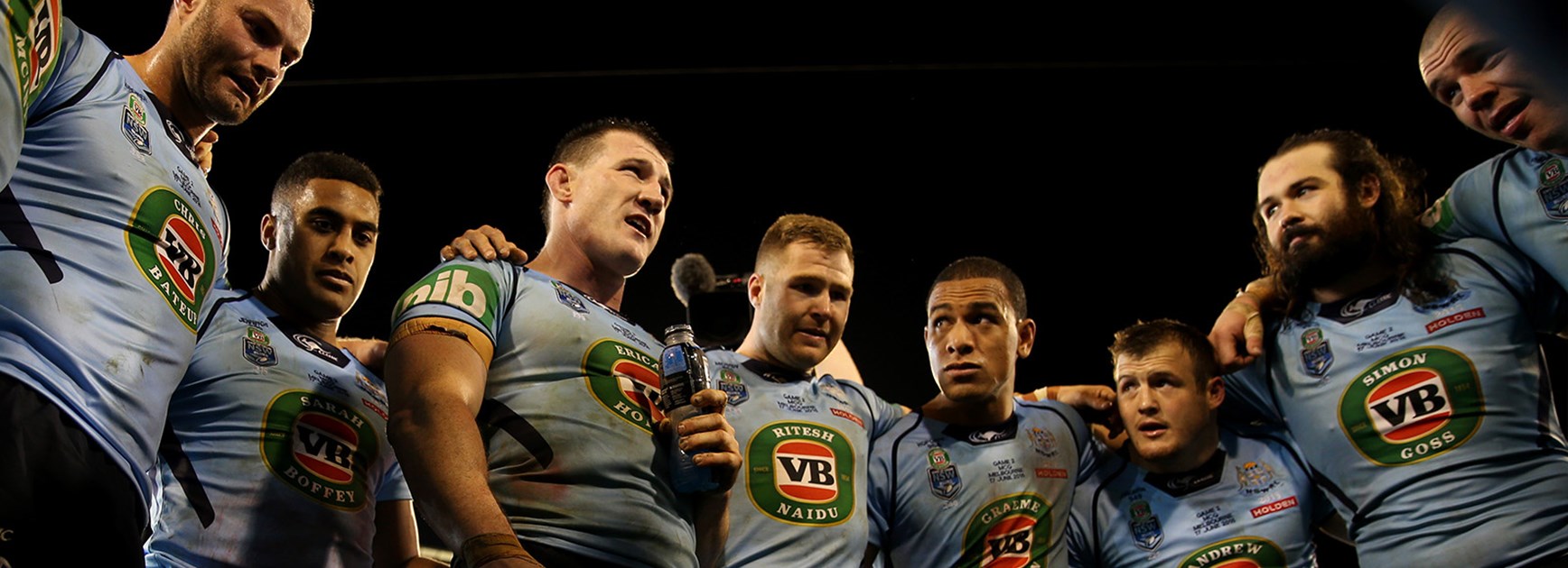 NSW huddle after winning Origin Game 2 at the MCG and sending the series to a decider.