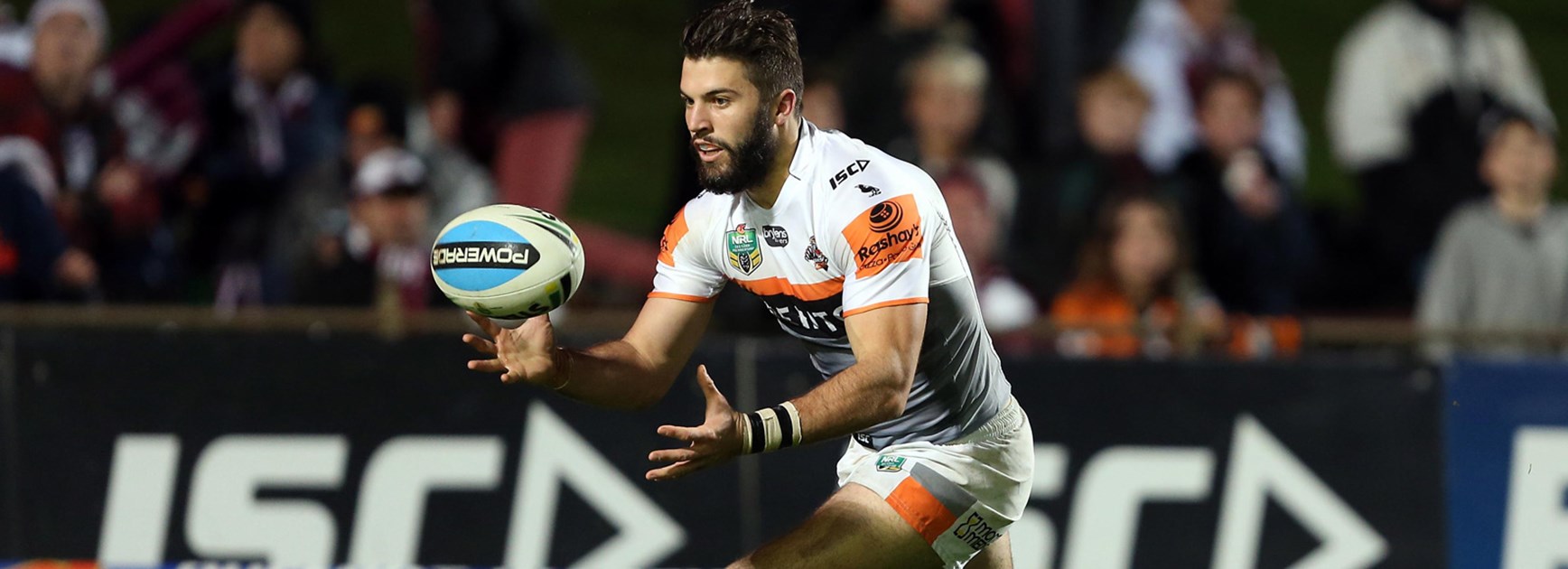 Wests Tigers fullback James Tedesco in action against the Sea Eagles at Brookvale Oval.