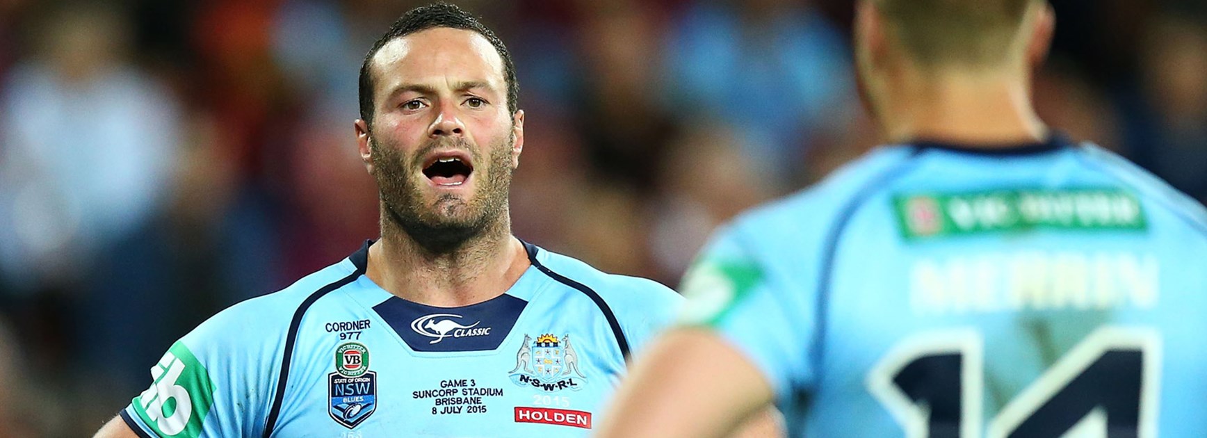 Boyd Cordner looks on frustrated in NSW's Game Three loss to the Maroons.