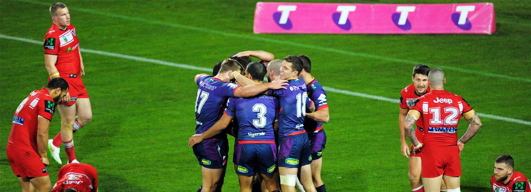 The Melbourne Storm handed the Dragons their seventh straight defeat on Saturday night.