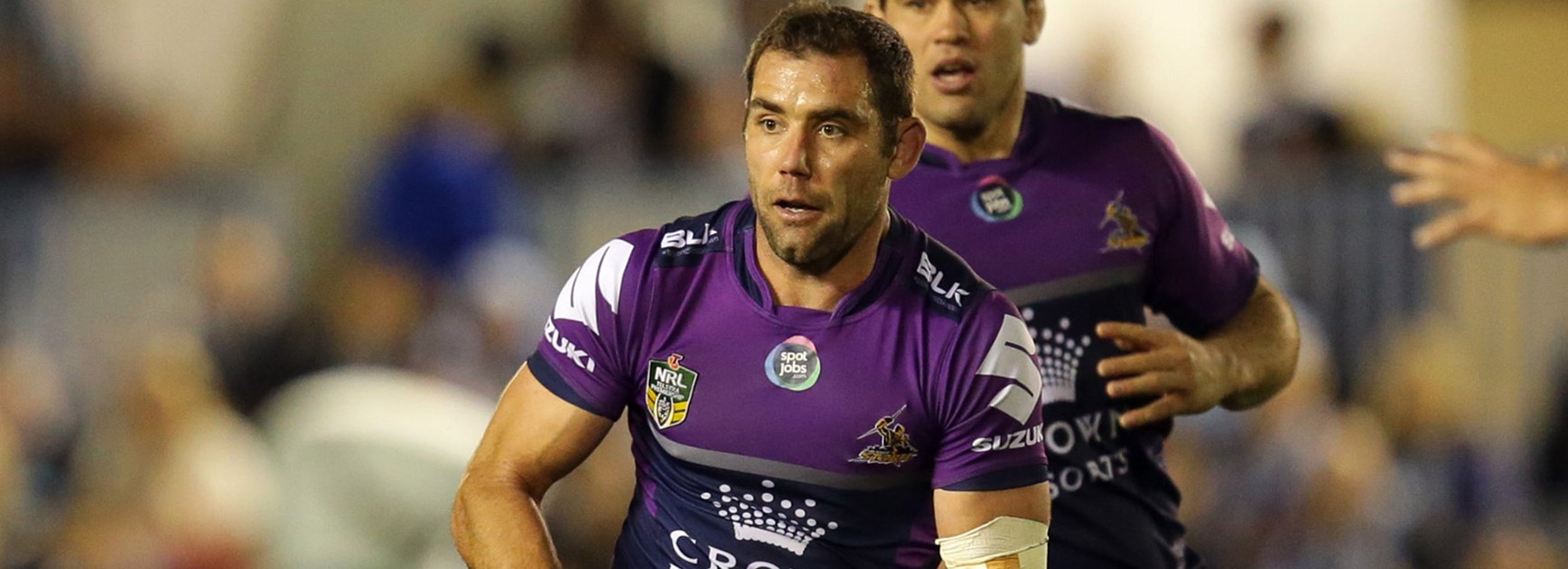 Cameron Smith in action for the Storm against the Sharks at Remondis Stadium.
