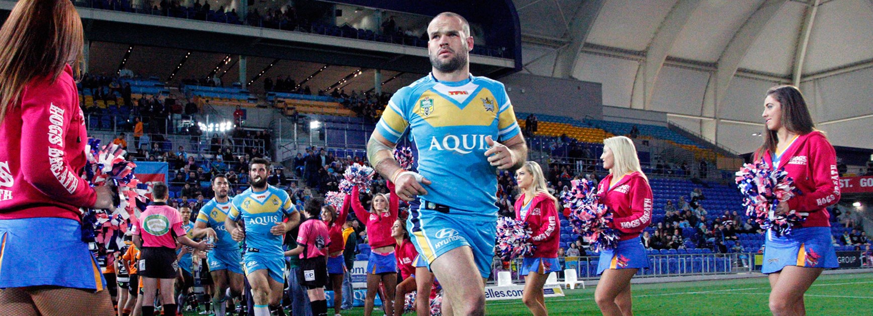 Nate Myles will lead the Titans onto Cbus Super Stadium for the final time on Sunday.