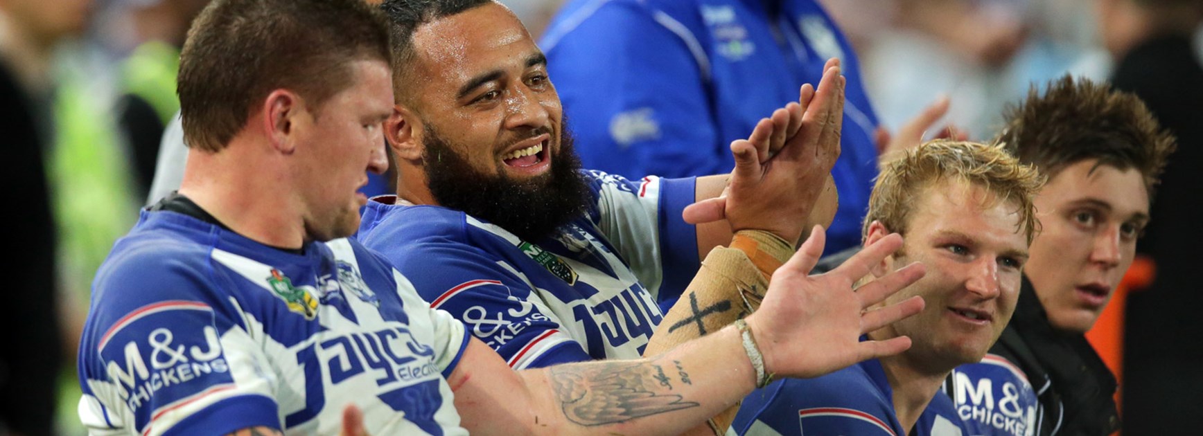 Bulldogs Greg Eastwood and Sam Kasiano on the bench in Round 26.