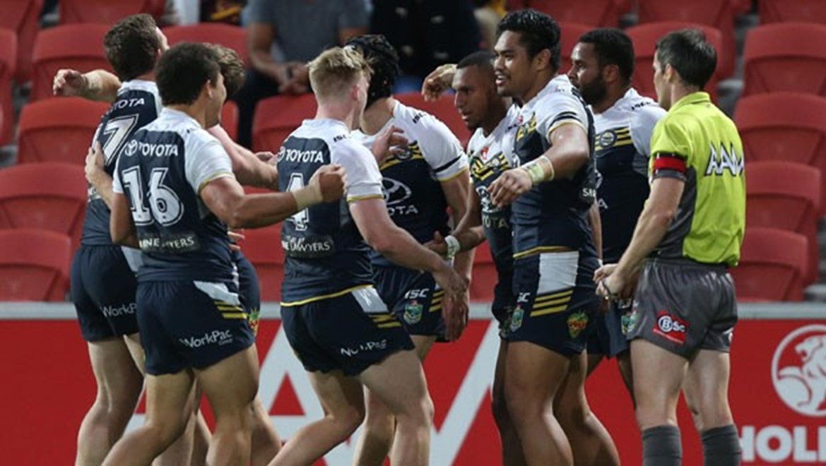 The Cowboys' NYC side celebrate their preliminary finals berth after beating the Broncos.
