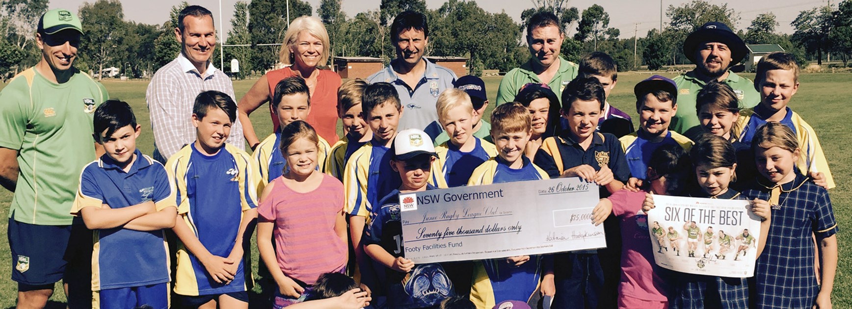 NSW Blues coach Laurie Daley returned to his home town of Junee, with $75,000 awarded towards upgrades for the local Laurie Daley Oval.