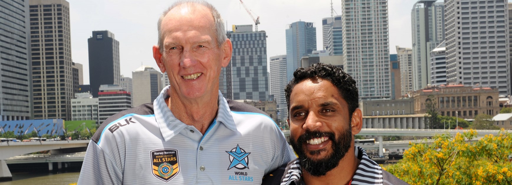 Wayne Bennett and Preston Campbell were on hand to launch the 2016 Rugby League All Stars game.