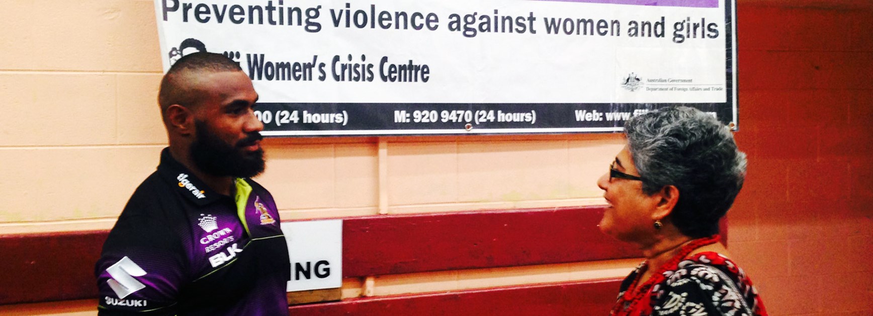 Marika Koroibete with Shamima Ali, Fiji Women's Crisis Centre coordinator.