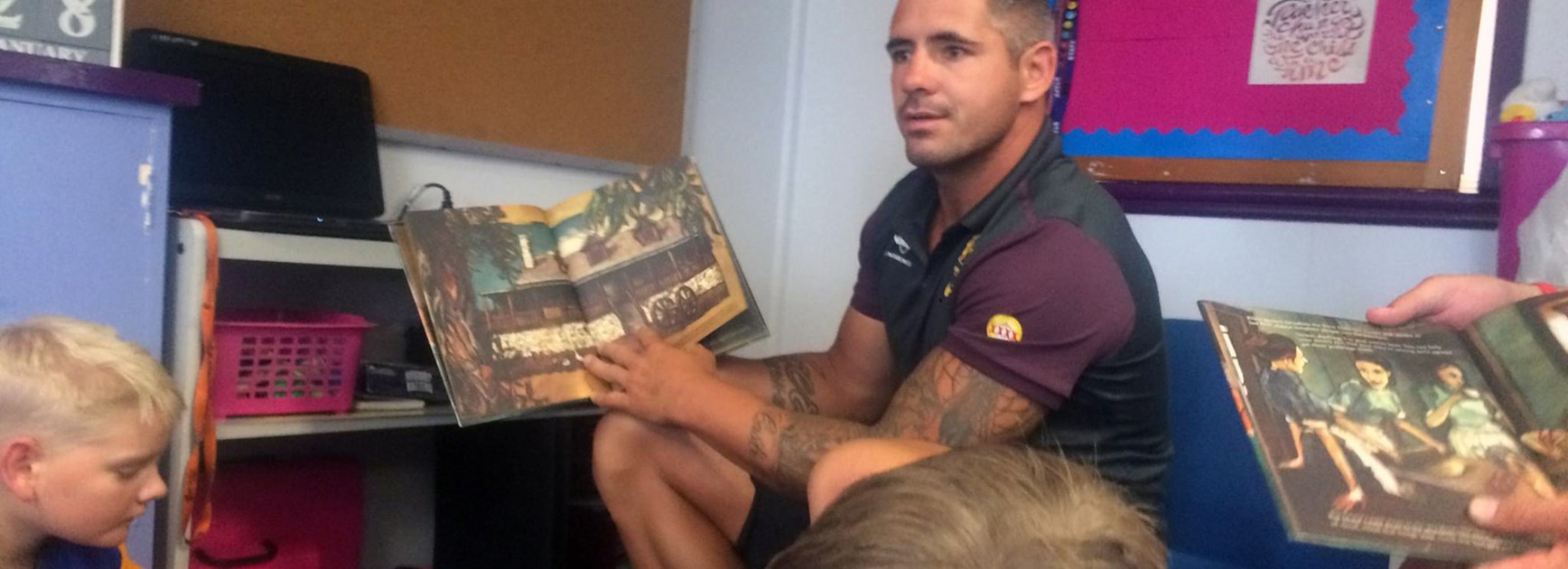 Students at Brigalow State School in western Queensland had a special visitor on Thursday in Broncos legend Corey Parker.