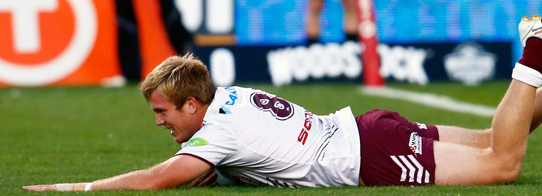 Jake Trbojevic scored his first NRL try and was a standout up front for Manly against the Warriors.