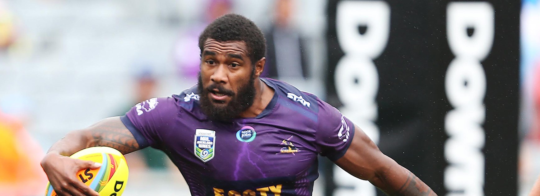 Marika Koroibete and the Storm moved into the Auckland Nines semi-finals with a win over the Cowboys.