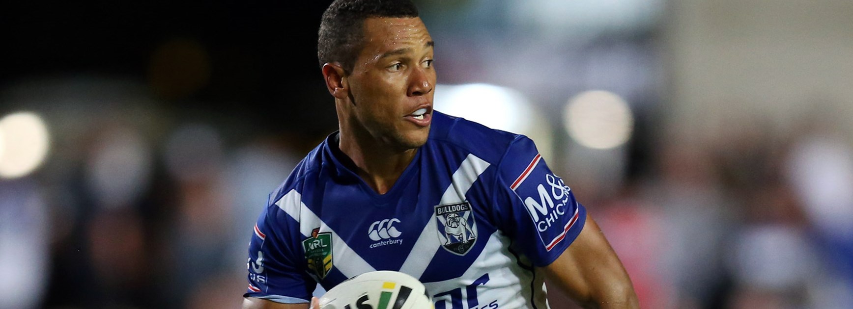 Bulldogs halfback Moses Mbye against Manly in Round 1.
