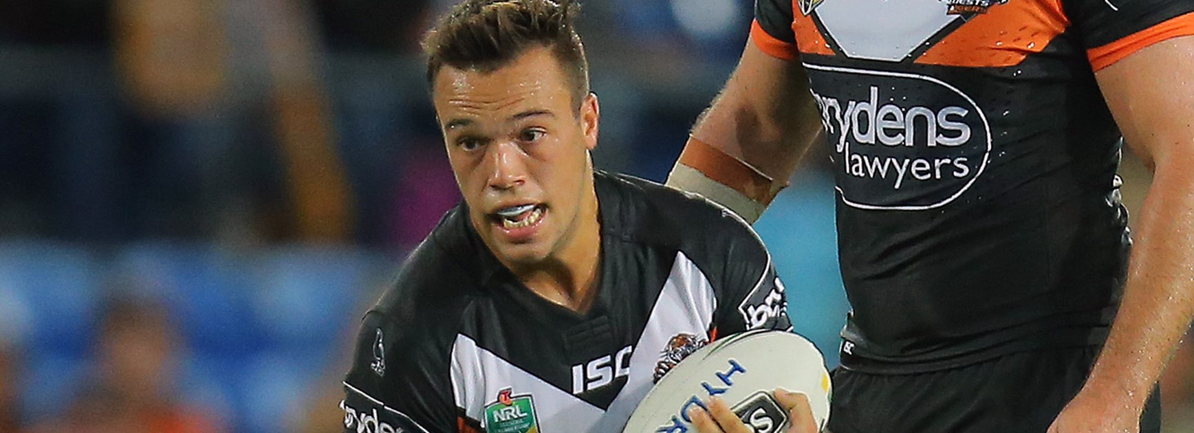Wests Tigers halfback Luke Brooks against the Titans in Round 3.